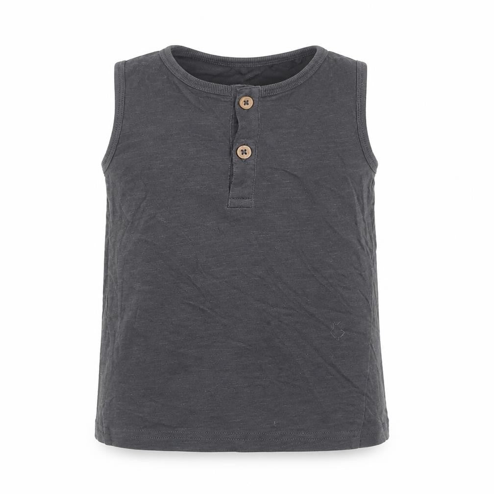 George Boys Grey Cotton Basic Tank Size 2 Years Round Neck Pullover