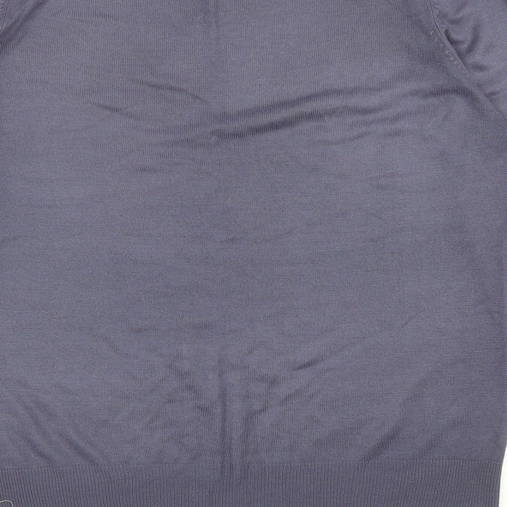 Marks and Spencer Womens Blue Scoop Neck Acrylic Pullover Jumper Size 14