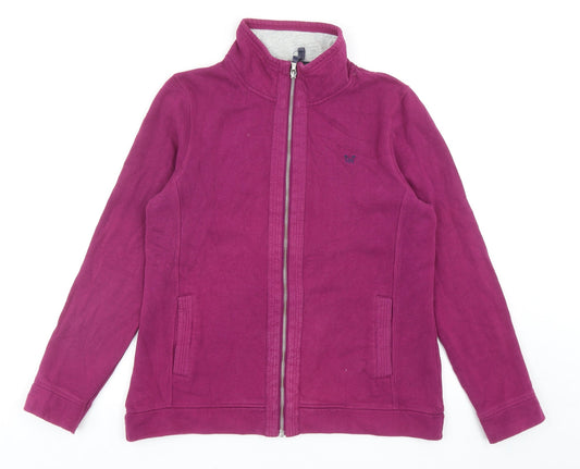 Crew Clothing Womens Purple Cotton Full Zip Sweatshirt Size 10 Zip
