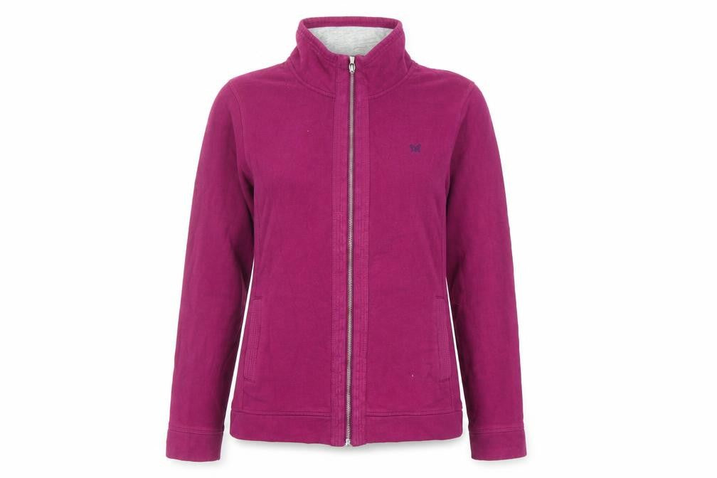 Crew Womens Clothing Purple Cotton Full Zip Sweatshirt Zip Size 10