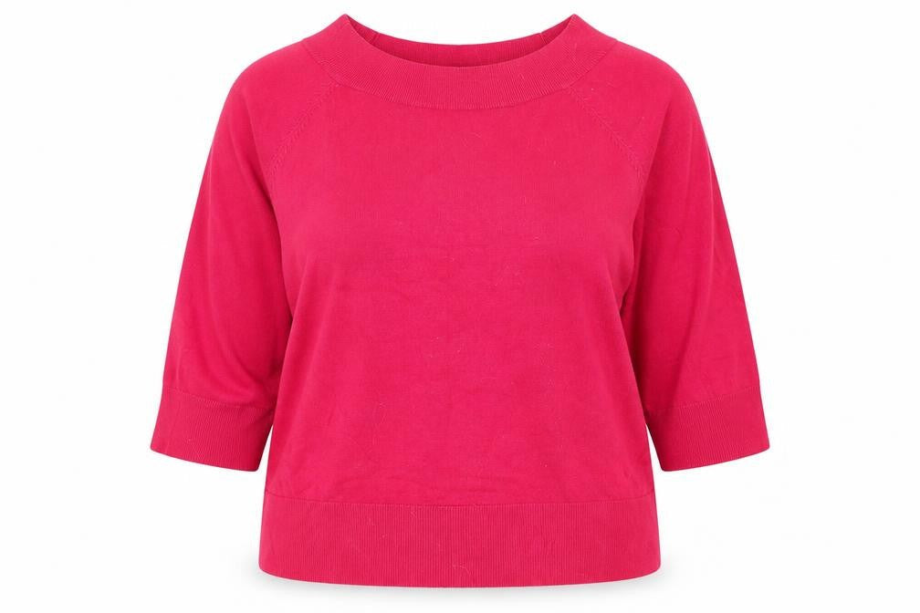 M&Co Womens Pink Boat Neck Viscose Pullover Jumper Size 18