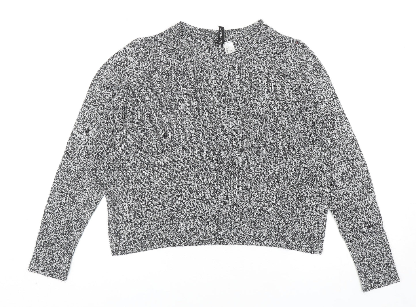 Divided by H&M Womens Grey Scoop Neck Acrylic Pullover Jumper Size S