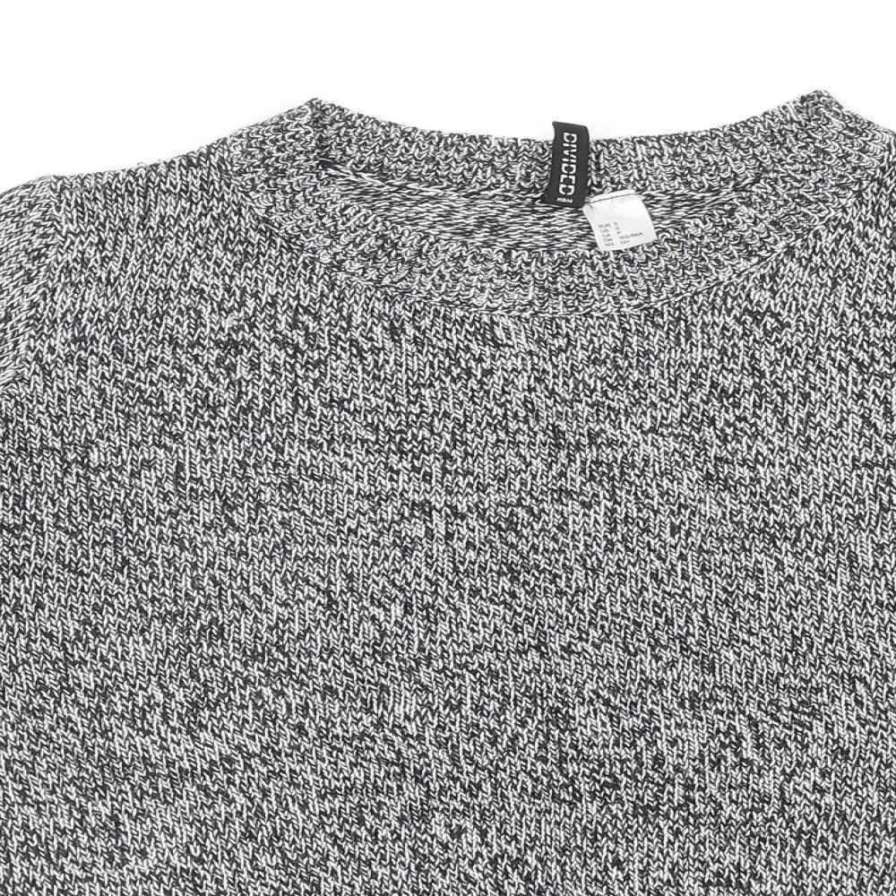 Divided by H&M Womens Grey Scoop Neck Acrylic Pullover Jumper Size S