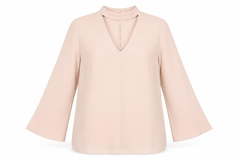 Papaya Womens Pink Polyester Basic Blouse Size 12 V-Neck