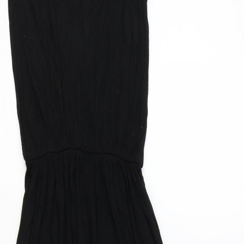 H&M Womens Black Viscose Maxi Size XS Scoop Neck Pullover
