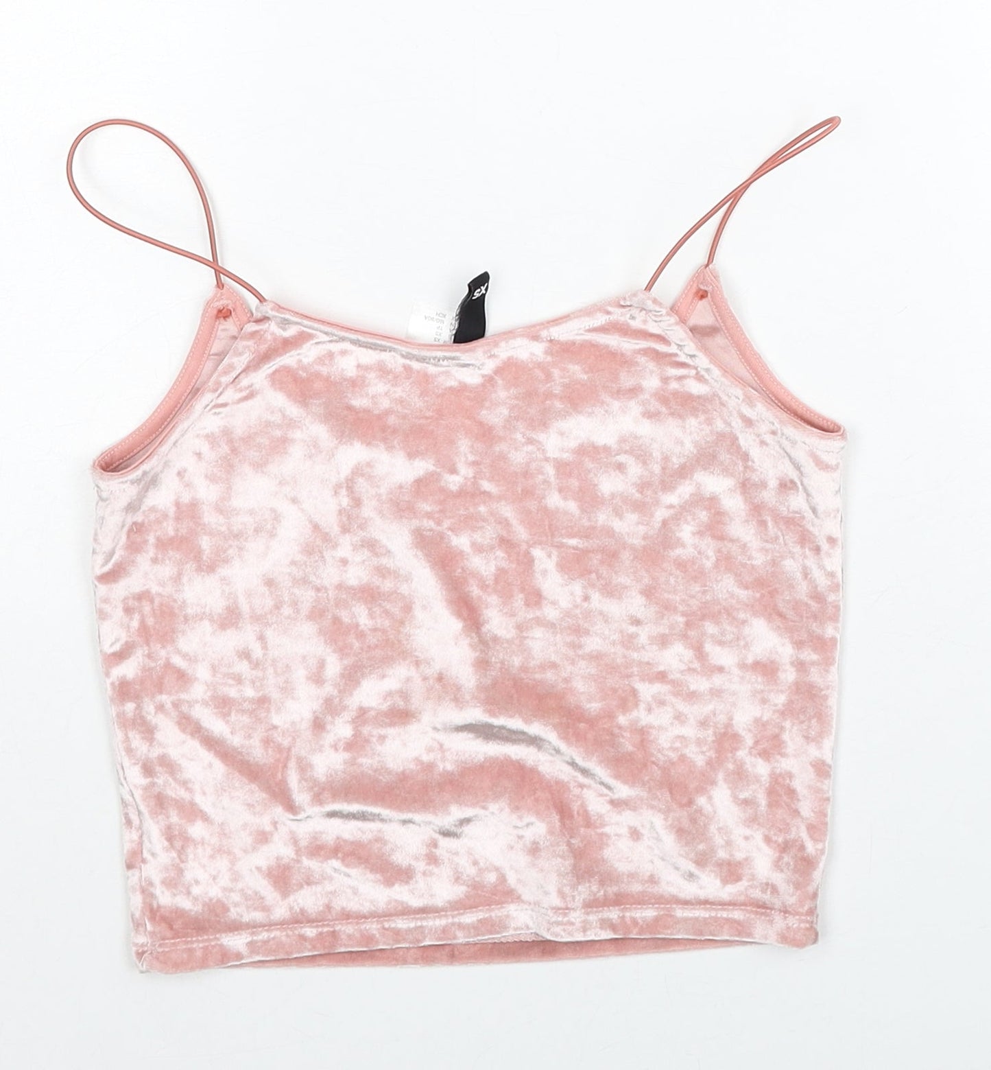 H&M Womens Pink Polyester Cropped Tank Size XS Round Neck