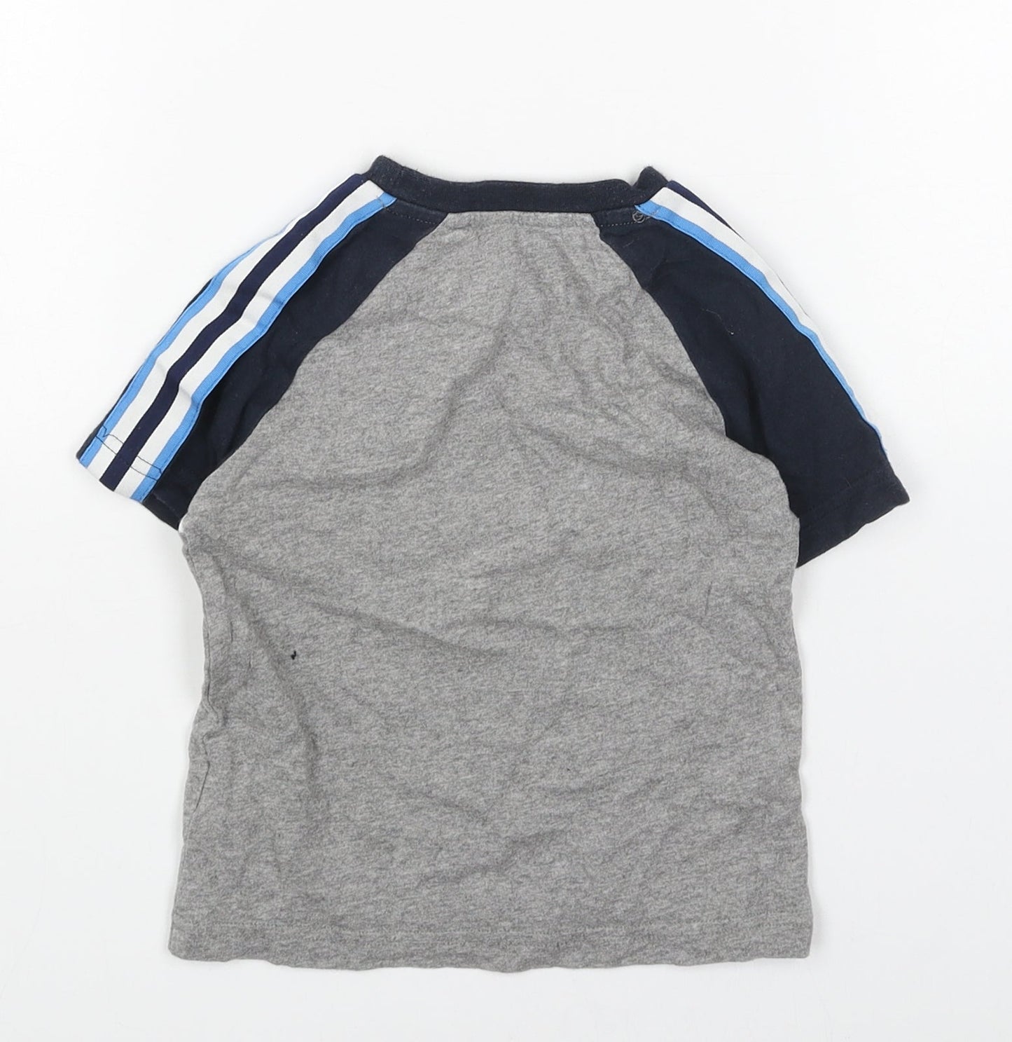 NEXT Boys Grey Colourblock Cotton Basic T-Shirt Size 12 Months Round Neck Pullover
