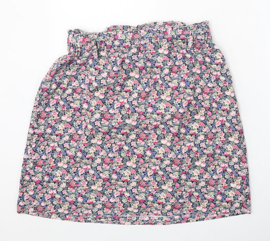Oasis Womens Multicoloured Floral Polyester Skater Skirt Size 21 in Tie