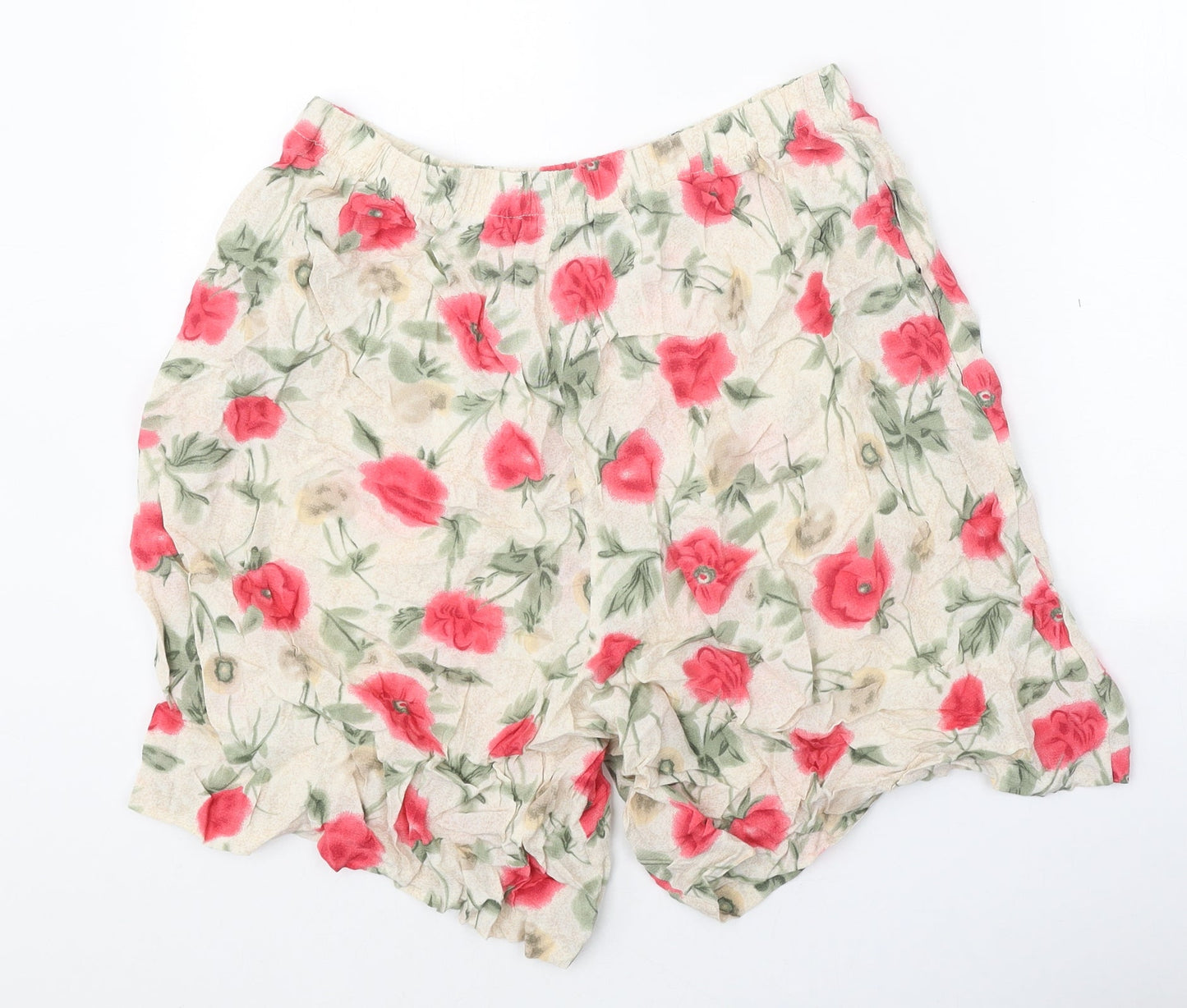 Jaclyn Smith Womens Multicoloured Floral Polyester Cut-Off Shorts Size L Regular Button