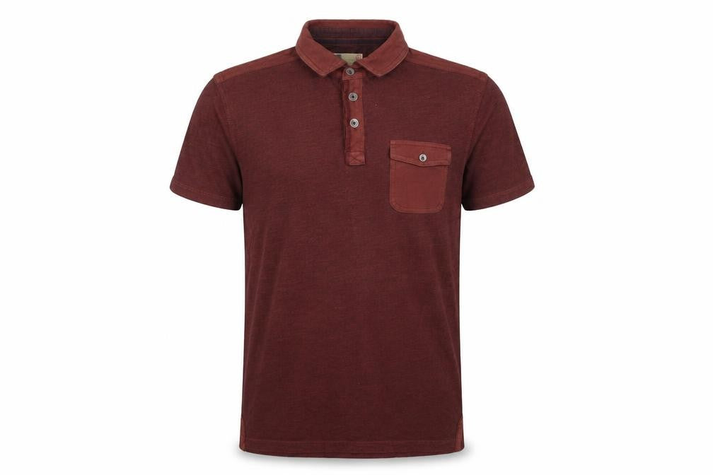 North Coast Mens Brown Cotton Polo Size M Collared Button