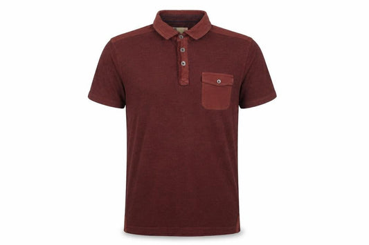 North Coast Mens Brown Cotton Polo Size M Collared Button