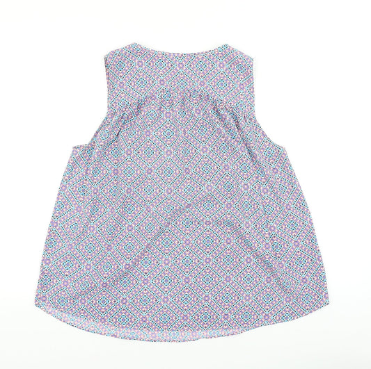 Gap Womens Multicoloured Geometric Viscose Basic Tank Size L V-Neck