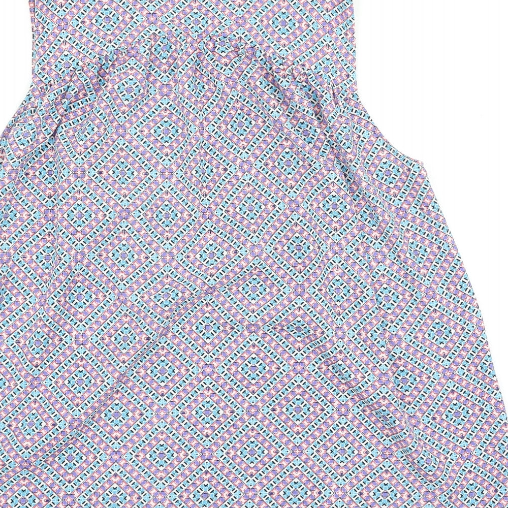 Gap Womens Multicoloured Geometric Viscose Basic Tank Size L V-Neck