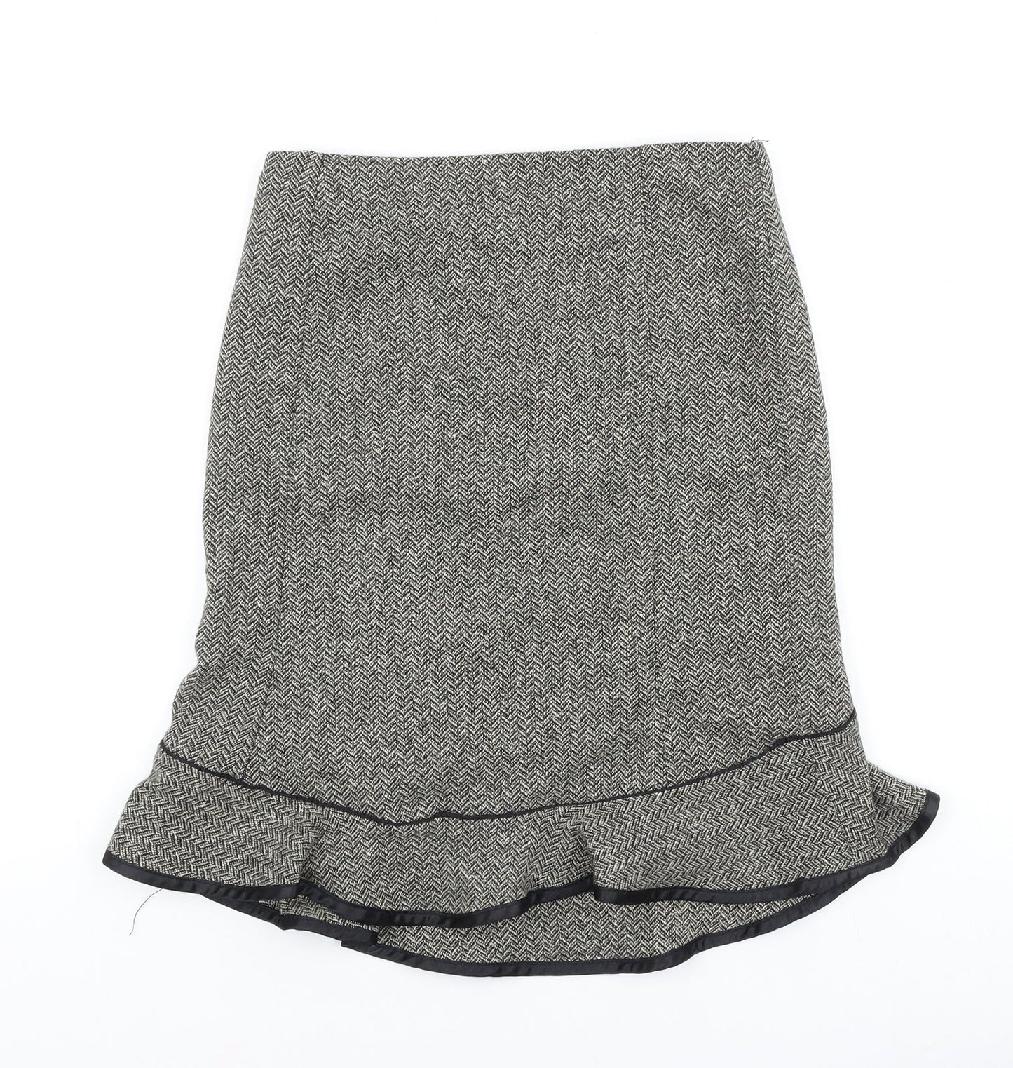 Gap Womens Gold Herringbone Polyester Trumpet Skirt Size S Zip