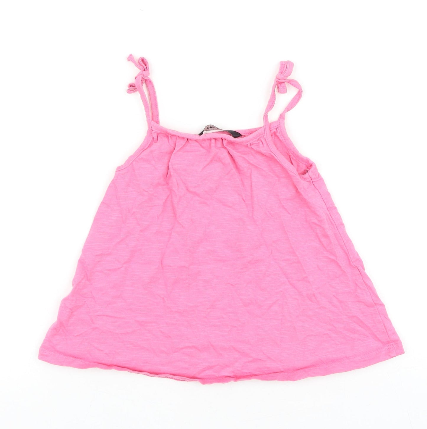 George Girls Pink 100% Cotton Basic Tank Size 3-4 Years Round Neck Pullover