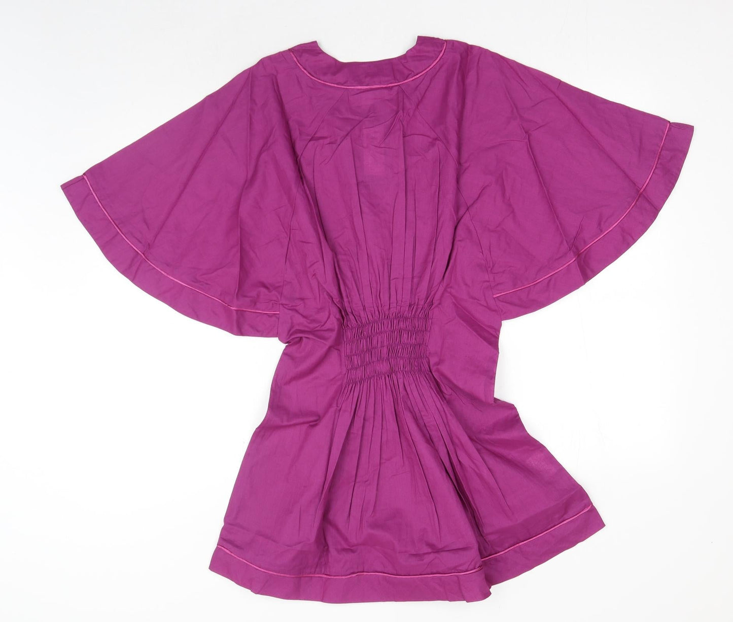 Spirit of Arabia Womens Purple Geometric Cotton Basic Blouse Size L V-Neck