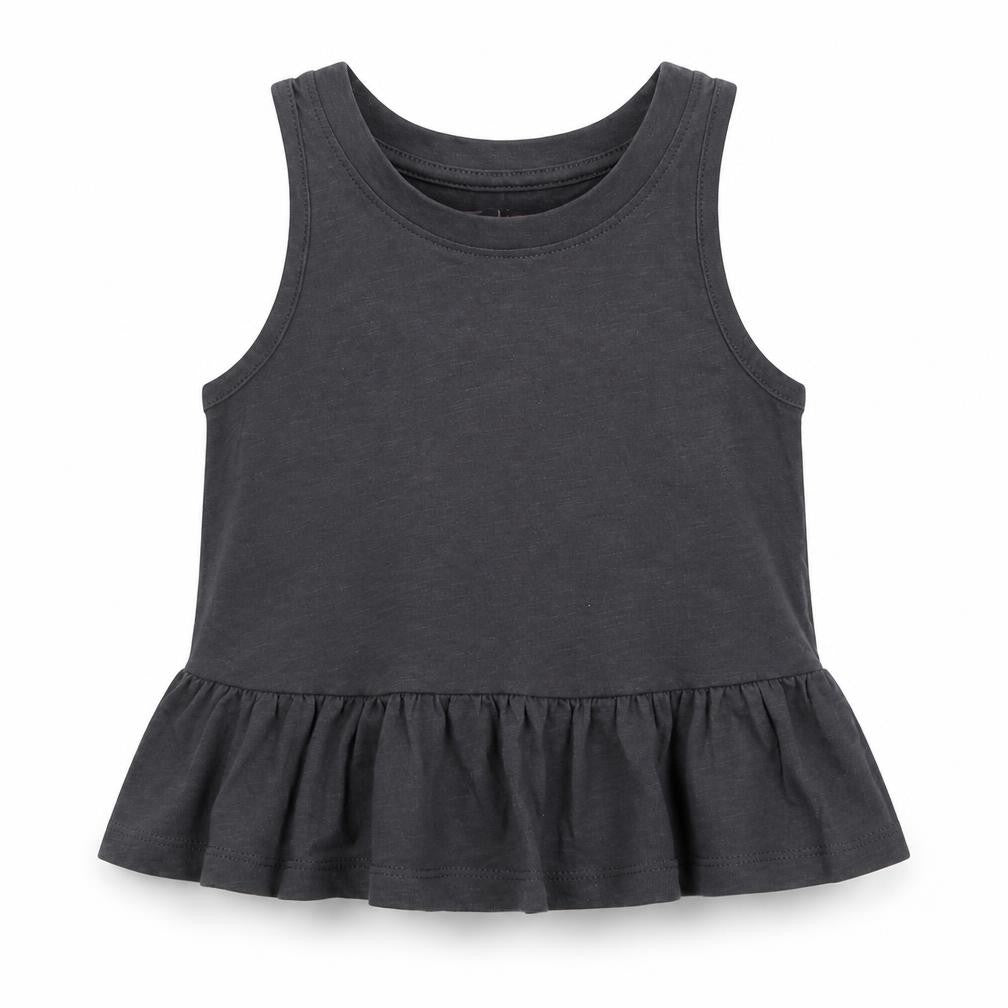 TU Girls Grey Cotton Basic Tank Size 4 Years Scoop Neck Pullover