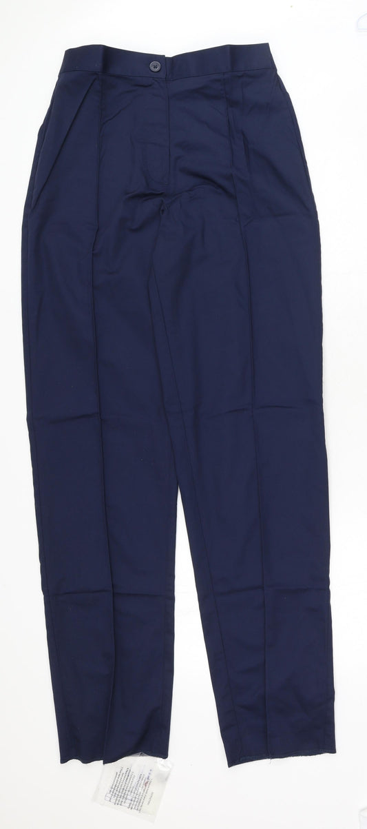 Tulip Womens Blue Cotton Trousers Size 30 in Regular Button