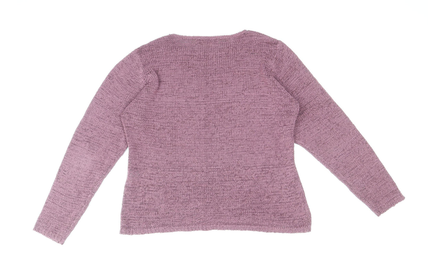 EWM Womens Purple Boat Neck Acrylic Pullover Jumper Size M - Size 14-16