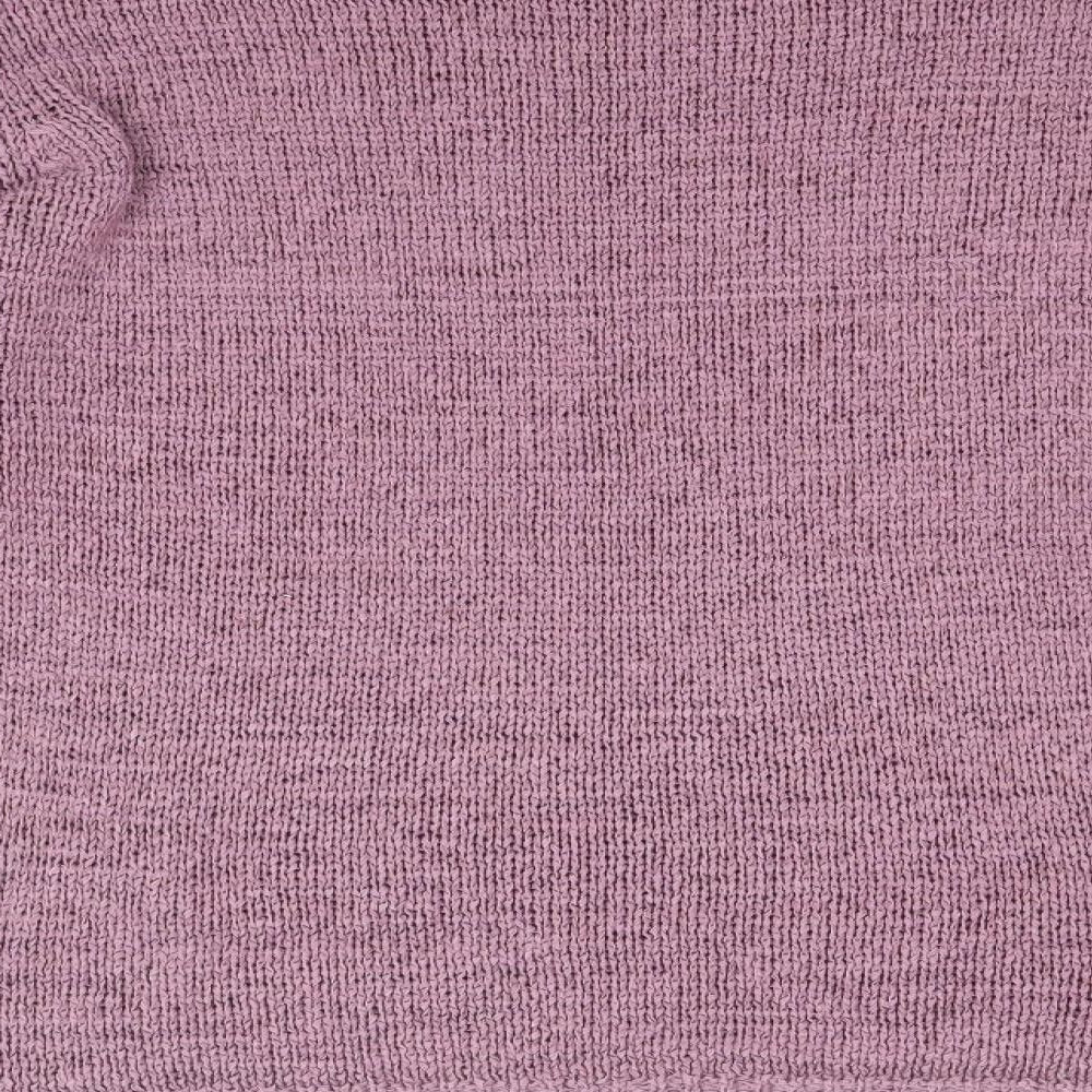 EWM Womens Purple Boat Neck Acrylic Pullover Jumper Size M - Size 14-16