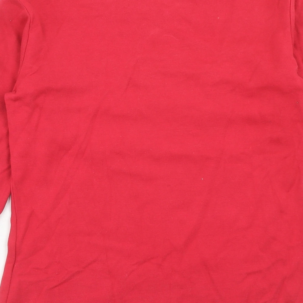 Laura D. Womens Pink Cotton Basic T-Shirt Size 12 Round Neck - Anglaise Detail