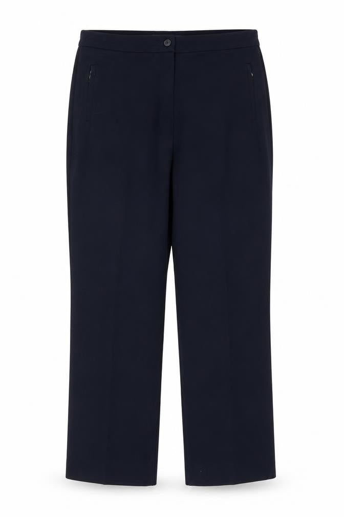 Marks and Spencer Womens Blue Polyester Trousers Size 12 Slim Zip
