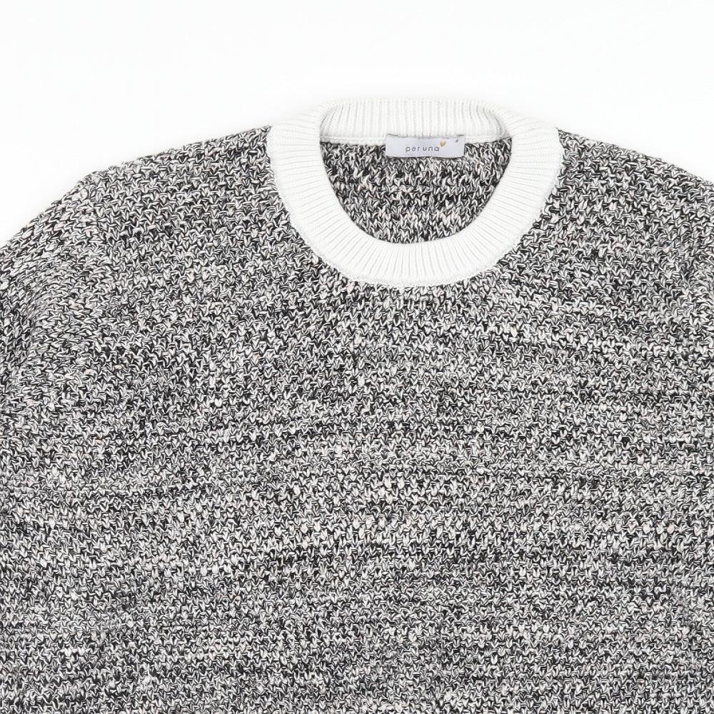 Marks and Spencer Womens Black Scoop Neck Cotton Pullover Jumper Size 14