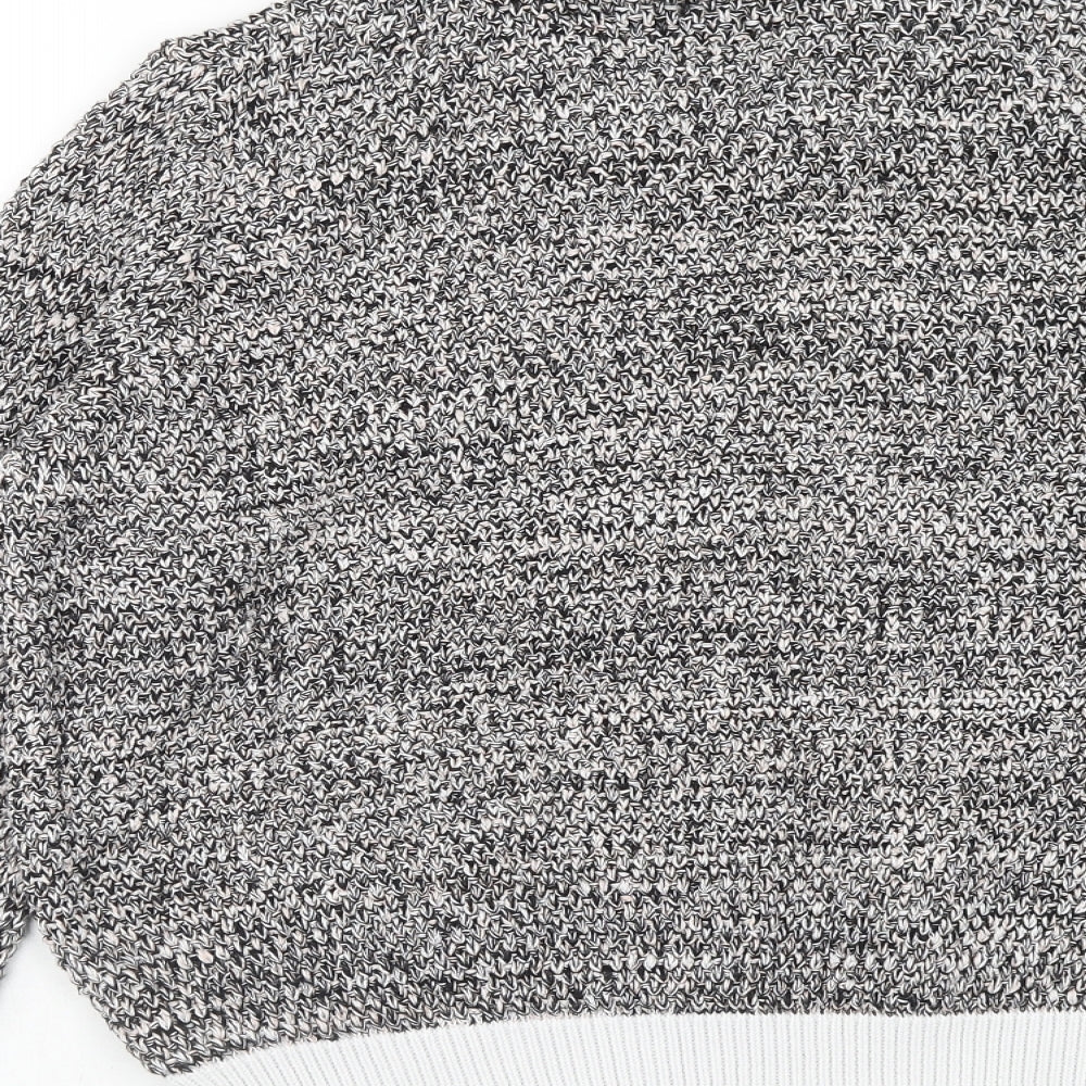 Marks and Spencer Womens Black Scoop Neck Cotton Pullover Jumper Size 14