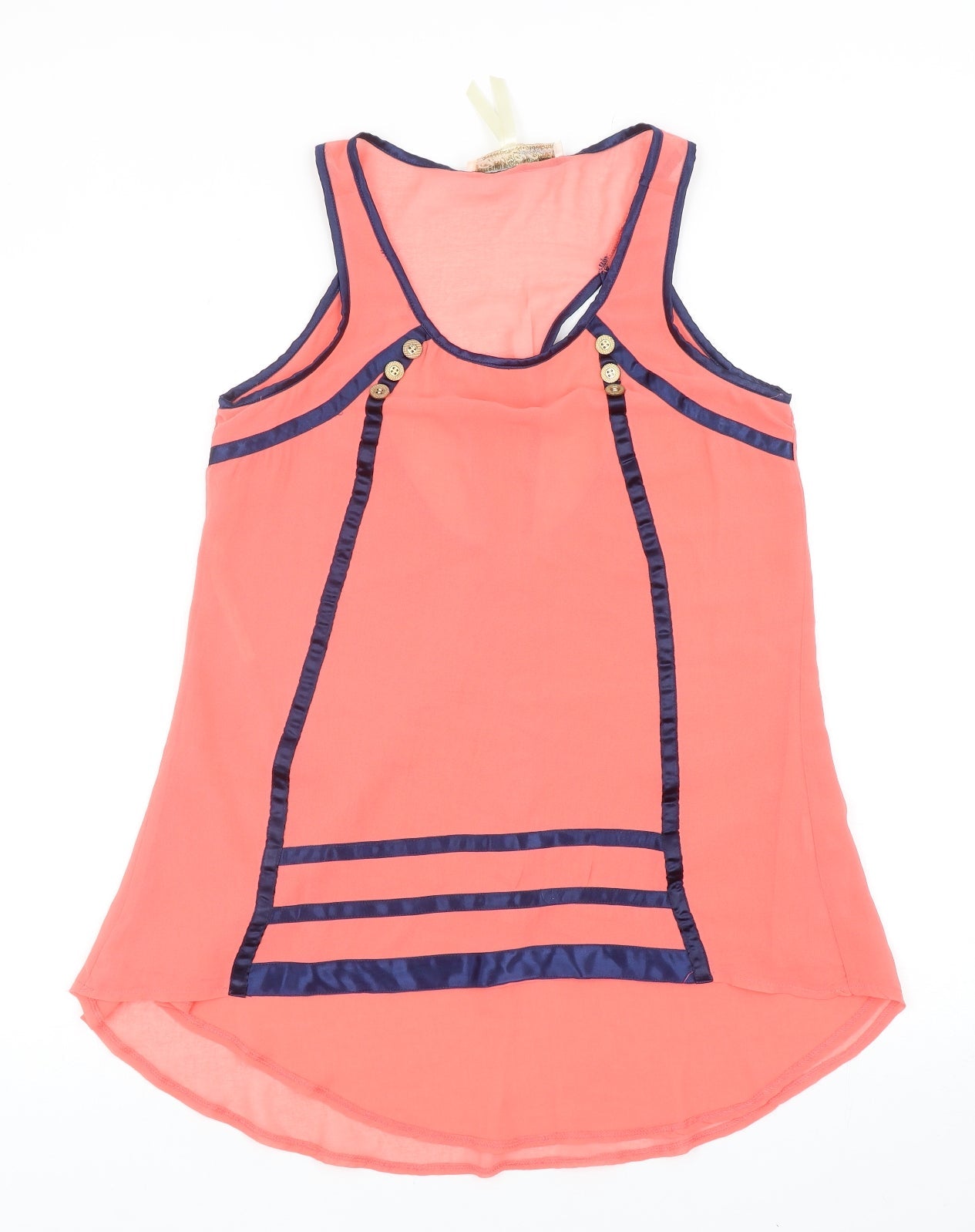 Little Misstress Womens Pink Polyester Basic Tank Size 10 Scoop Neck