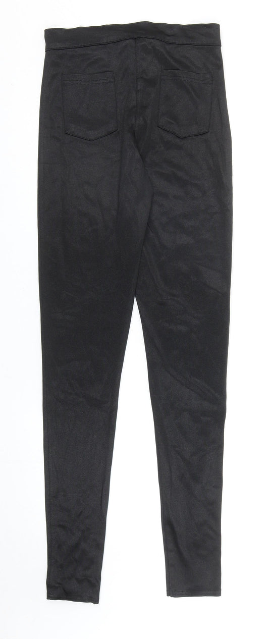 Preworn Womens Black Nylon Trousers Size 10 Regular Zip