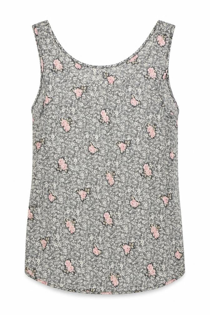 Marks and Spencer Womens Black Geometric Polyester Basic Tank Size 10 Round Neck