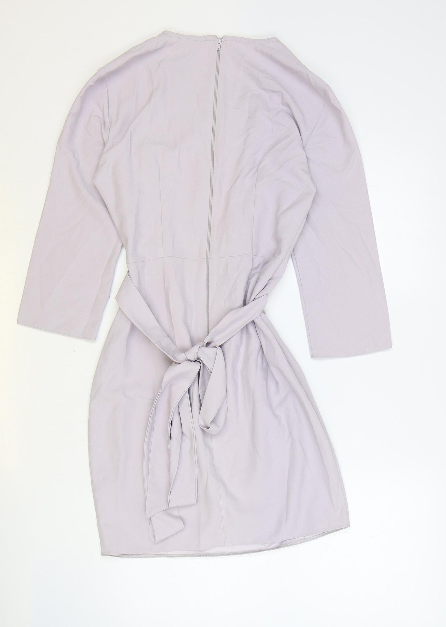 ASOS Womens Purple Polyester A-Line Size 6 Scoop Neck Zip