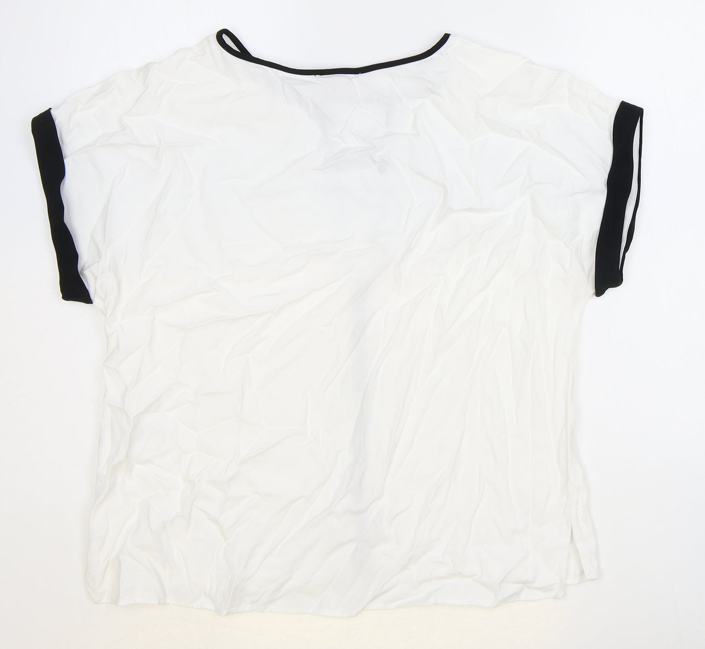 Phase Eight Womens White Polyester Basic T-Shirt Size 6 Boat Neck