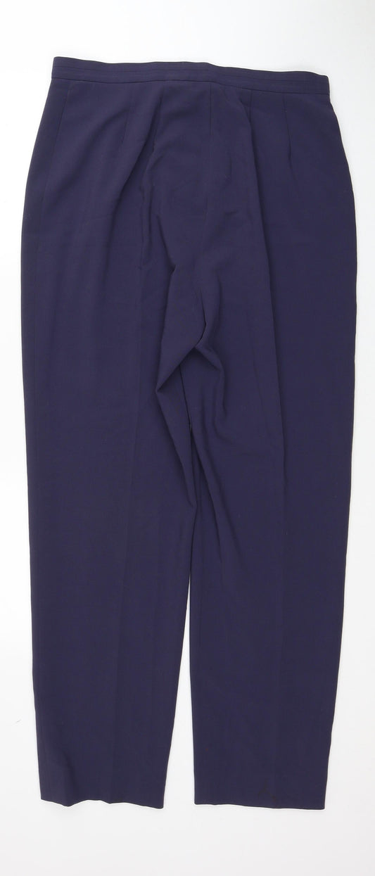 Preworn Womens Blue Polyester Dress Pants Trousers Size 33 in Regular Zip