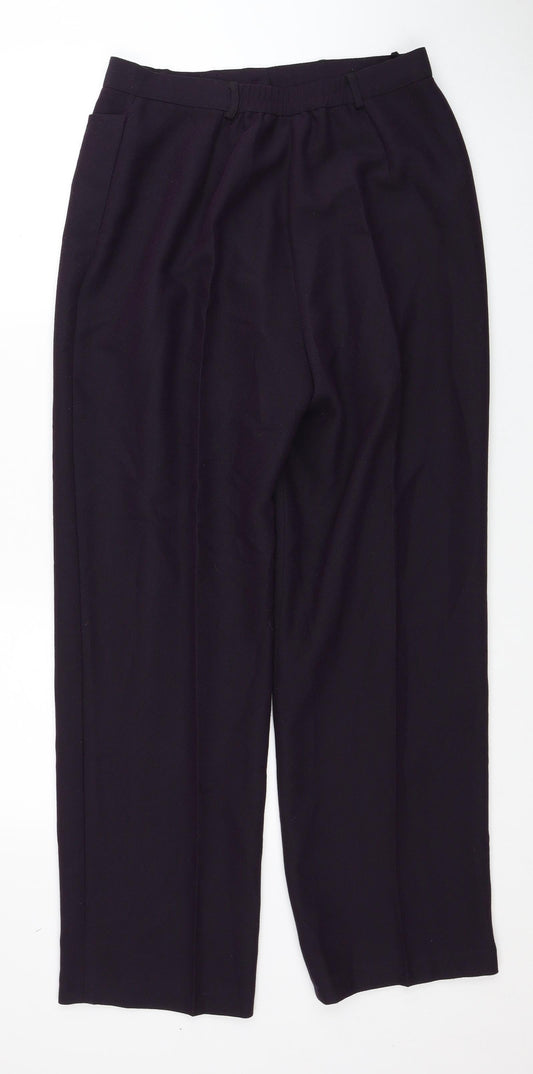 Style Unlimited Womens Purple Polyester Dress Pants Trousers Size 14 Regular Zip