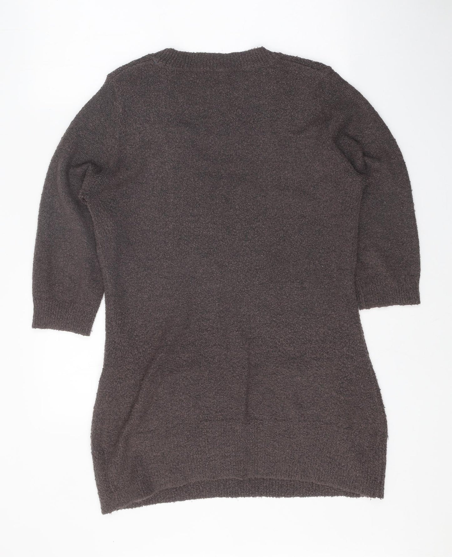 M&Co Womens Brown Scoop Neck Acrylic Tunic Jumper Size XL