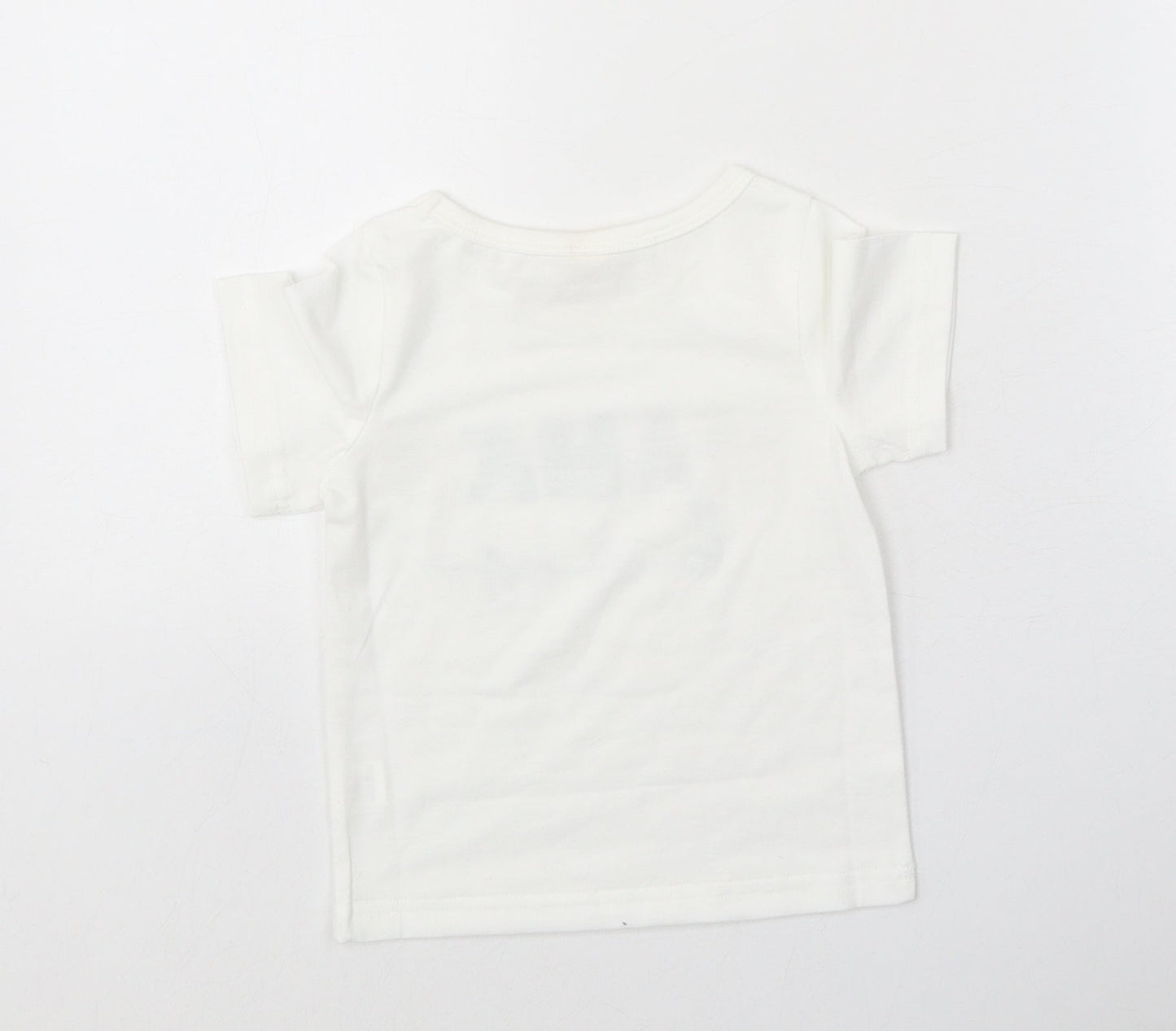 Preworn Boys White Polyester Basic T-Shirt Size 12 Months Round Neck Pullover - Mama's Boy