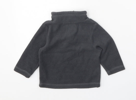 Vintage Inspired Sportswear Boys Grey Colourblock Polyester Pullover Jumper Size 6-9 Months Zip