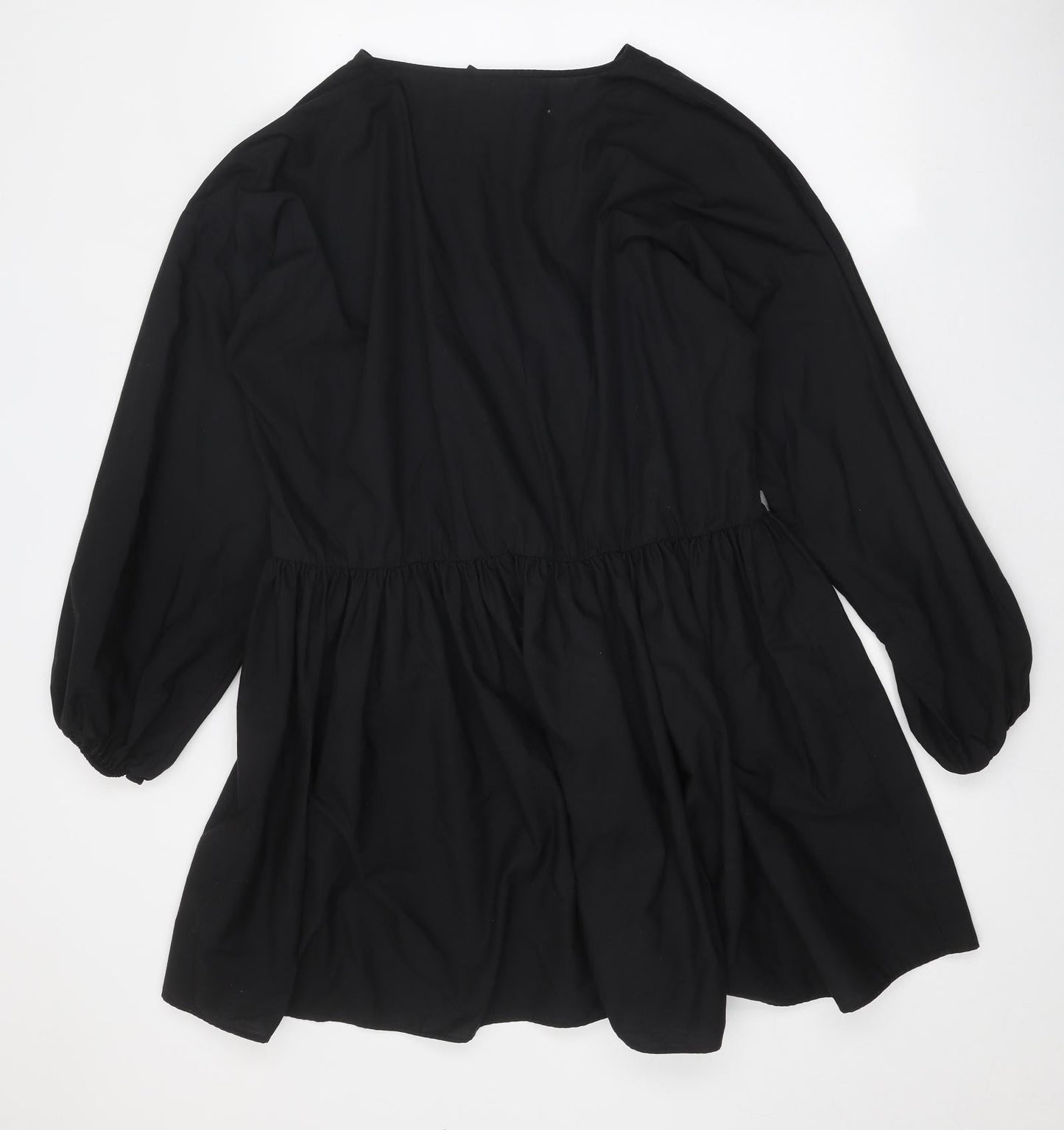 ASOS Womens Black Polyester Skater Dress Size 10 V-Neck Pullover