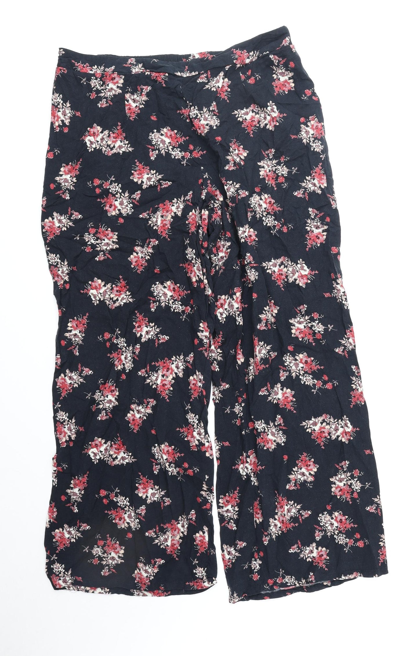 Dizzy Lizzy Womens Black Geometric Polyester Trousers Size XL Regular