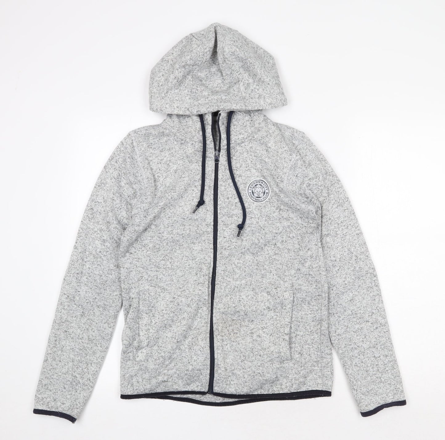 Leicester Football Club Mens Grey Polyester Full Zip Hoodie Size S