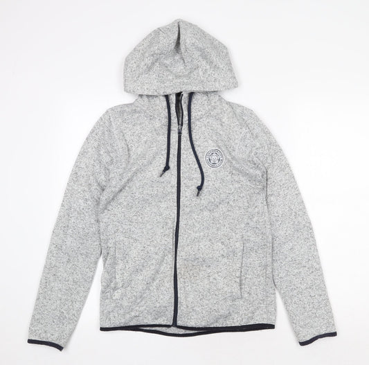Leicester Football Club Mens Grey Polyester Full Zip Hoodie Size S