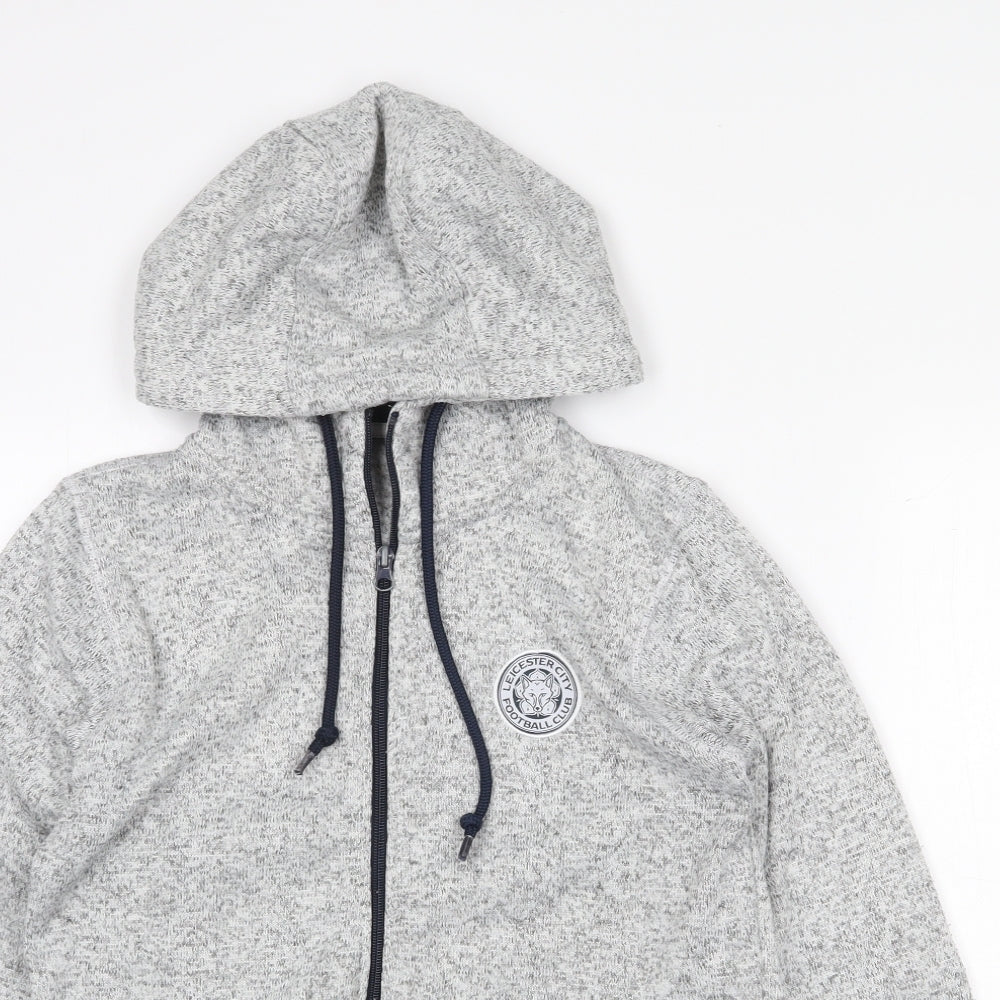 Leicester Football Club Mens Grey Polyester Full Zip Hoodie Size S