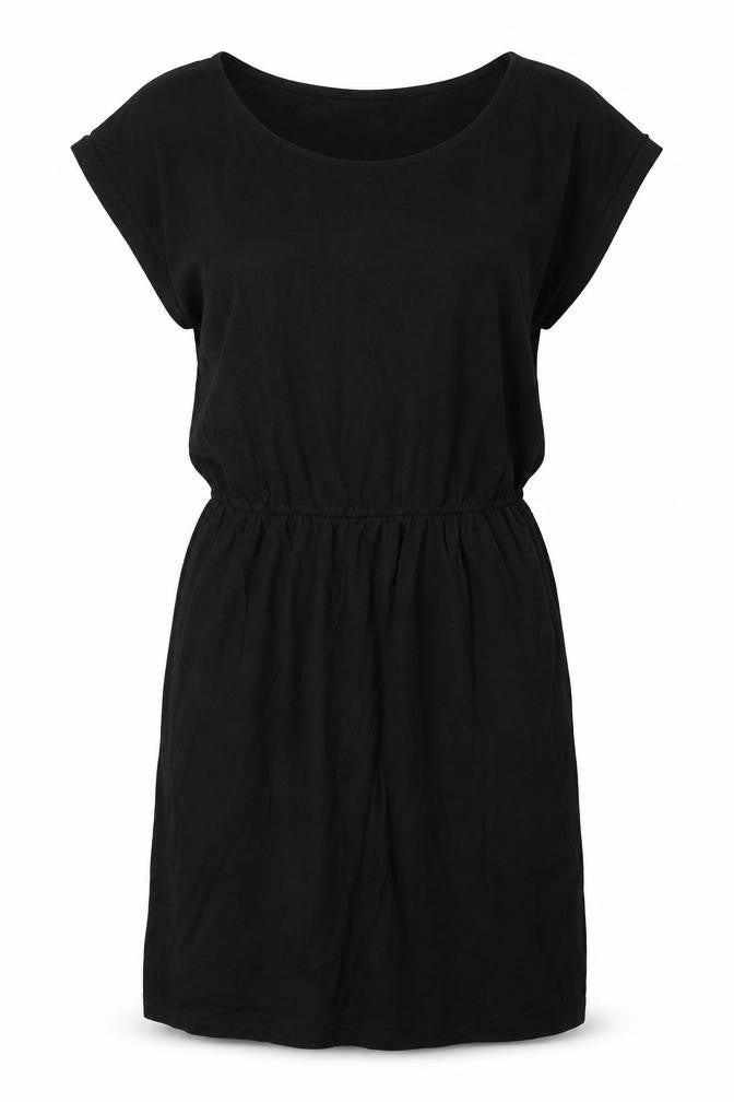H&M Womens Black Cotton T-Shirt Dress Size S Round Neck Pullover