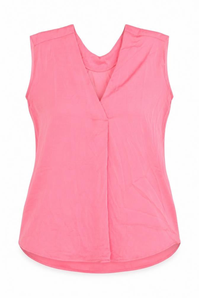 Marks and Spencer Womens Pink Polyester Basic Tank Size 10 V-Neck