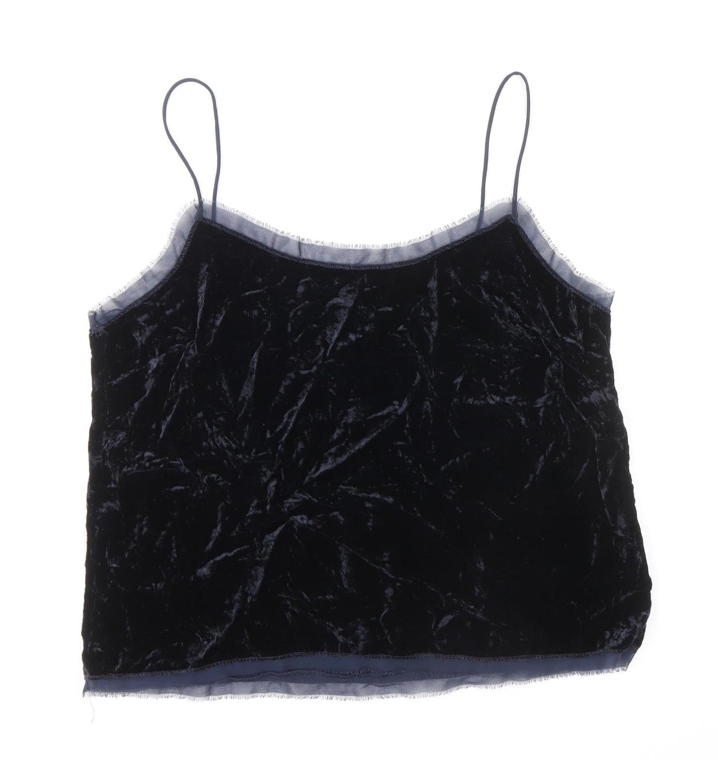 H&M Womens Black Viscose Basic Tank Size 12 Round Neck