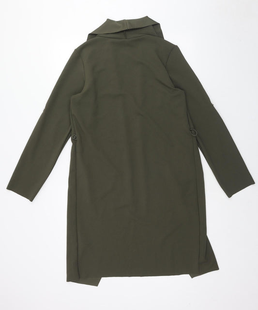 Body + Flirt Womens Green Overcoat Coat Size M