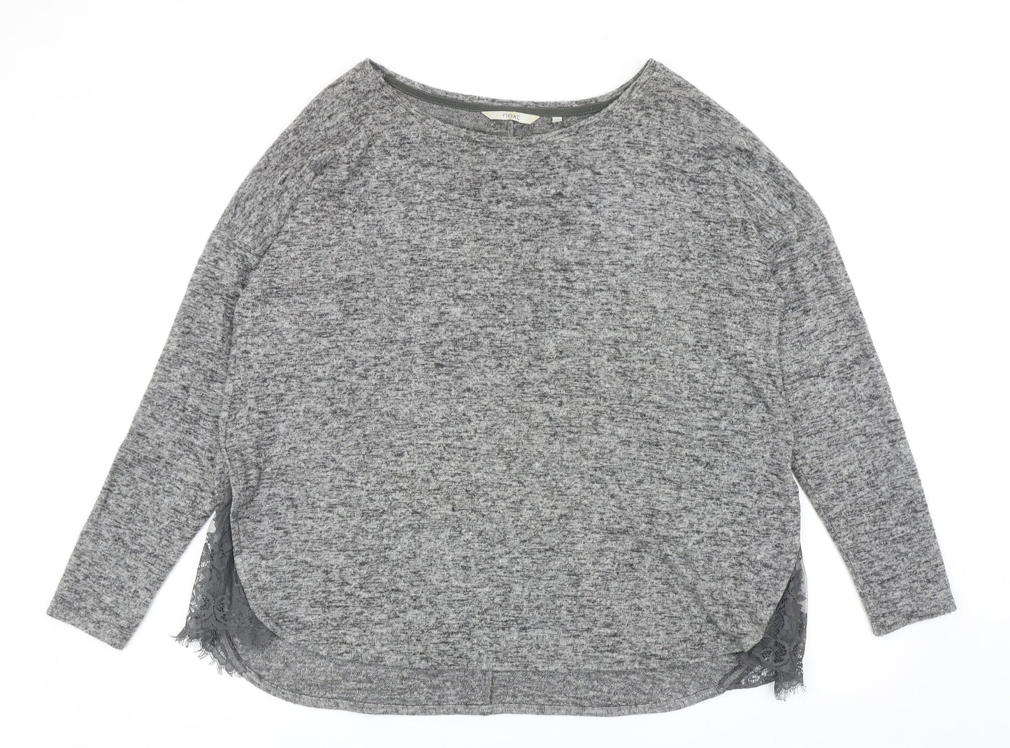 NEXT Womens Grey Round Neck Viscose Pullover Jumper Size 12