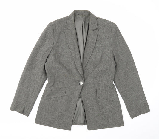 Richards Womens Grey Polyester Jacket Blazer Size 12