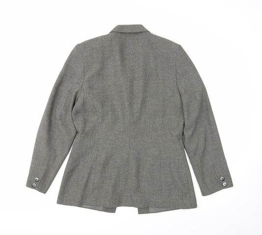 Richards Womens Grey Polyester Jacket Blazer Size 12